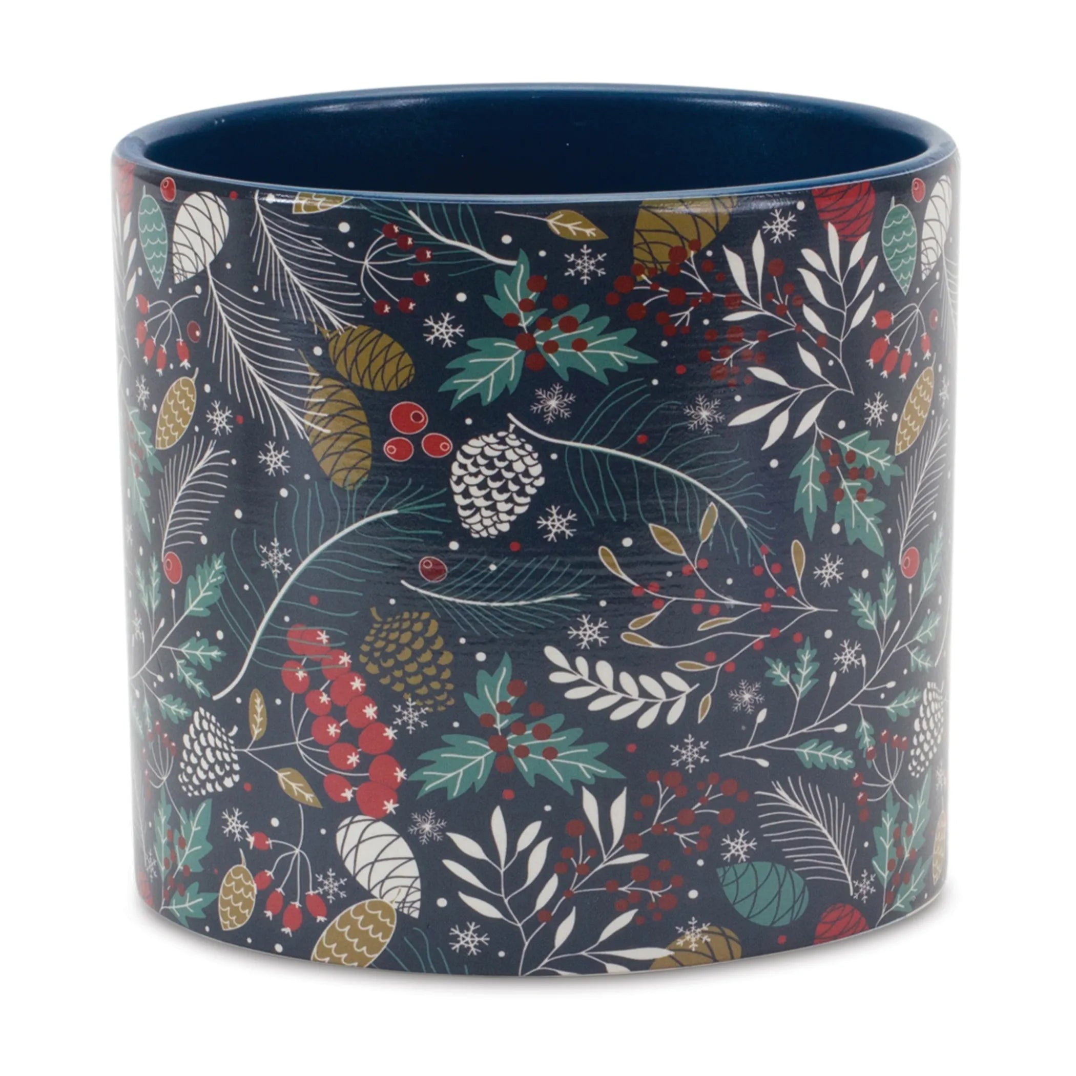 Berry and Pine Tree Holiday Planter