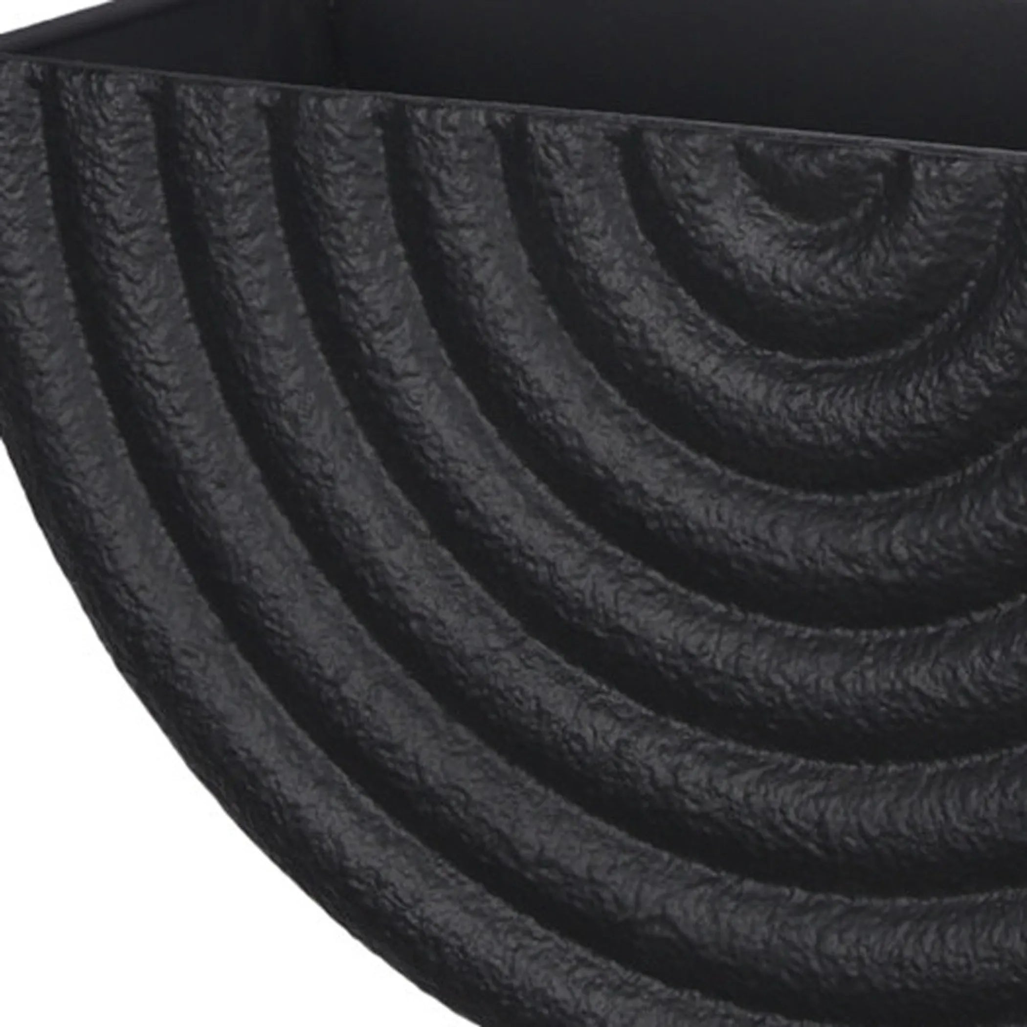 Set of Two Black Metal Geometric Half Moon Wall Planters