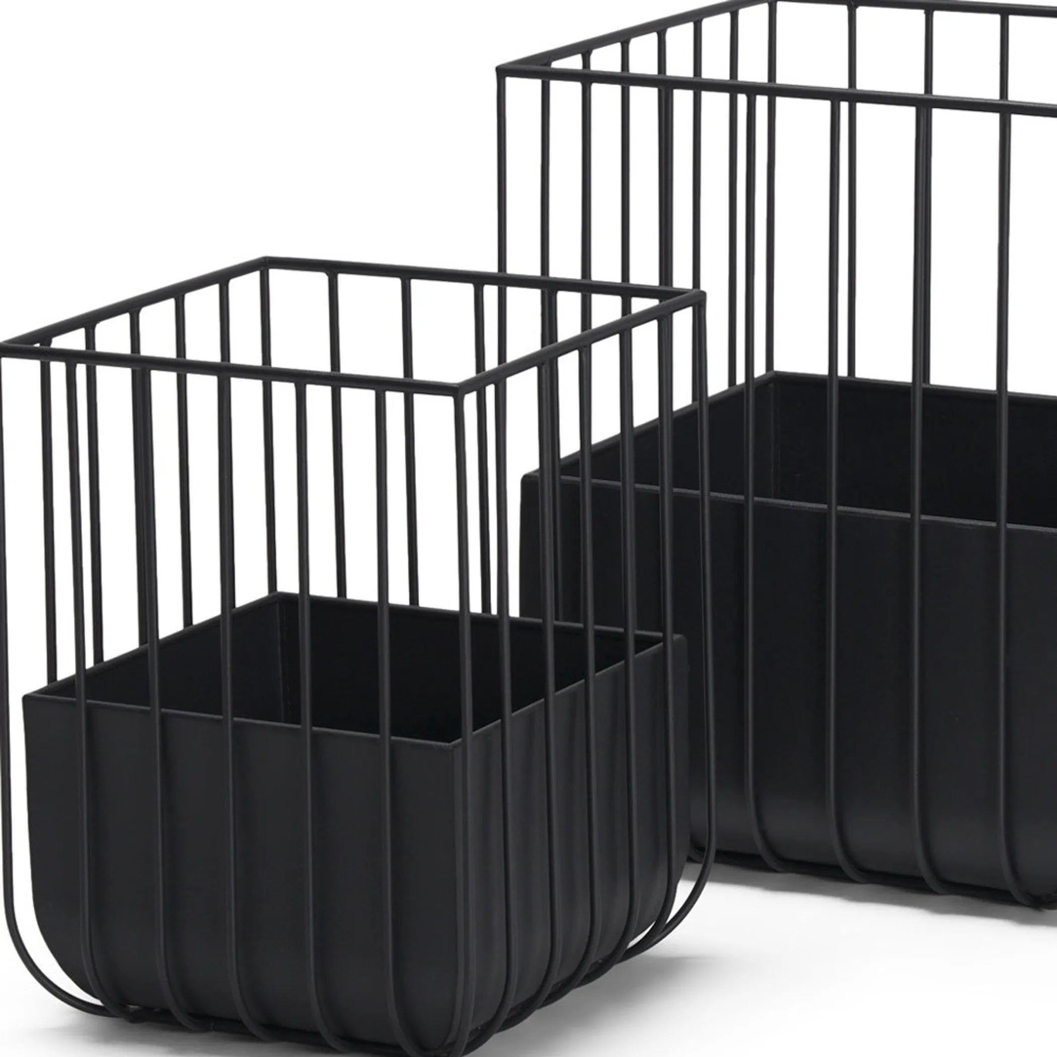 Set of Two Metal Wire Cage Square Pot Planters