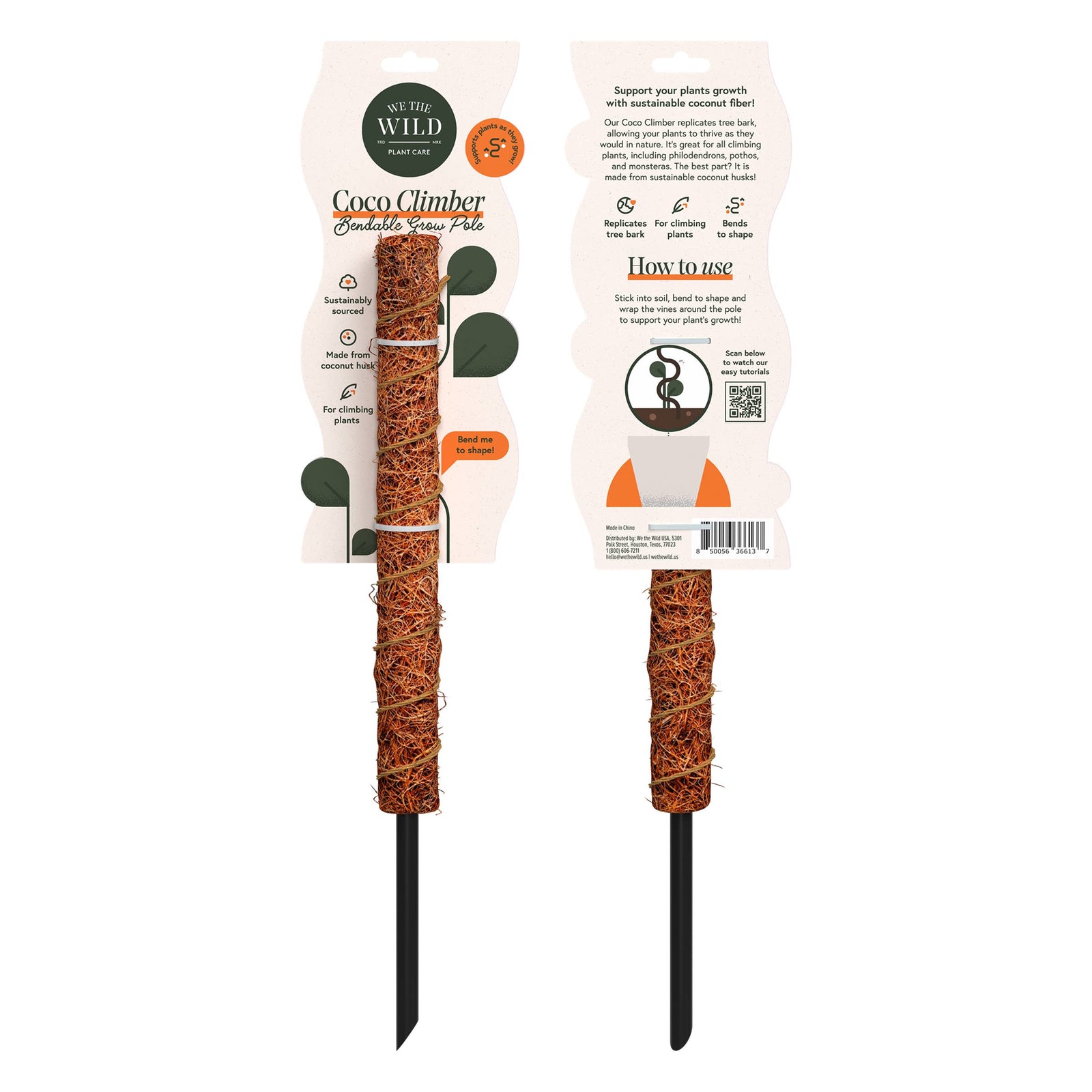 Coconut Coir Bendable Grow Pole – 16 Inch – Default Title