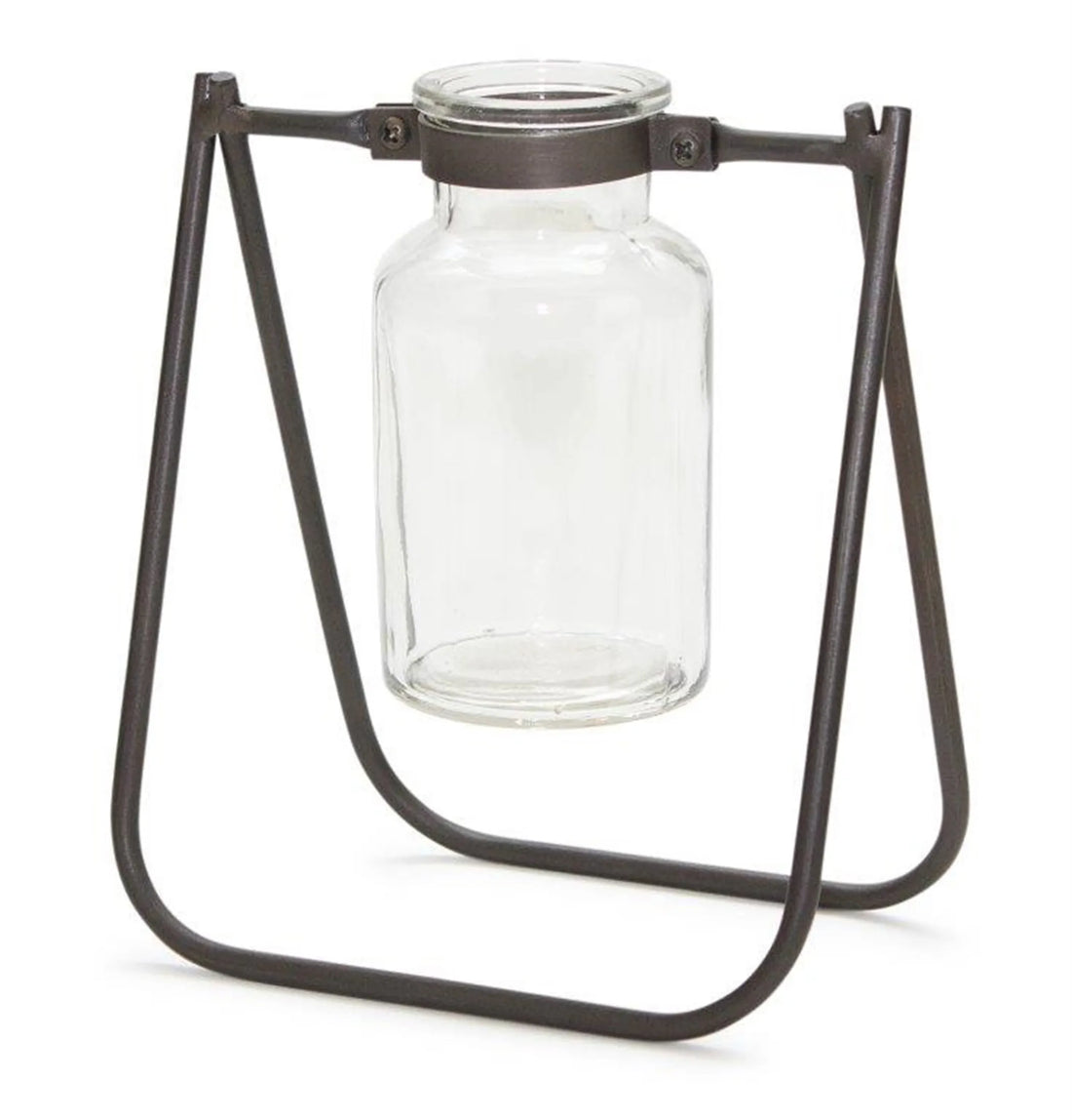 Jar with Stand (Set of 2) 6"L x 6.75"H Iron/Glass – 1