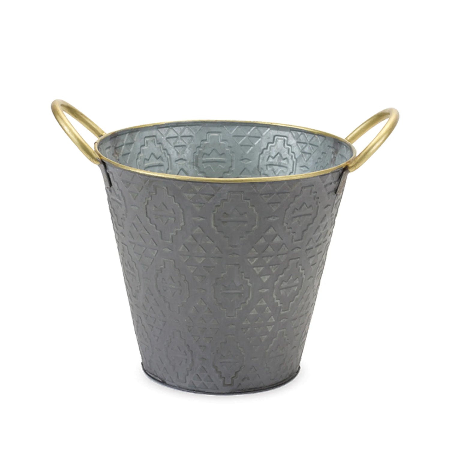 Metal Aztec Pail Planter