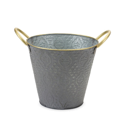 Metal Aztec Pail Planter