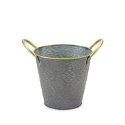 Melrose International Set of 3 Distressed Metal Aztec Pail Planters