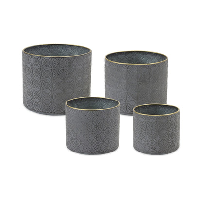 Ornate Geometric Metal Planter