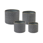 Melrose International Set of 3 Ornate Geometric Metal Planters