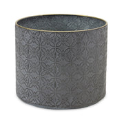 Melrose International Set of 3 Ornate Geometric Metal Planters
