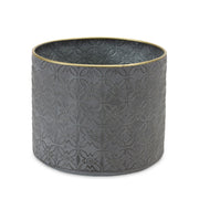 Melrose International Set of 3 Ornate Geometric Metal Planters