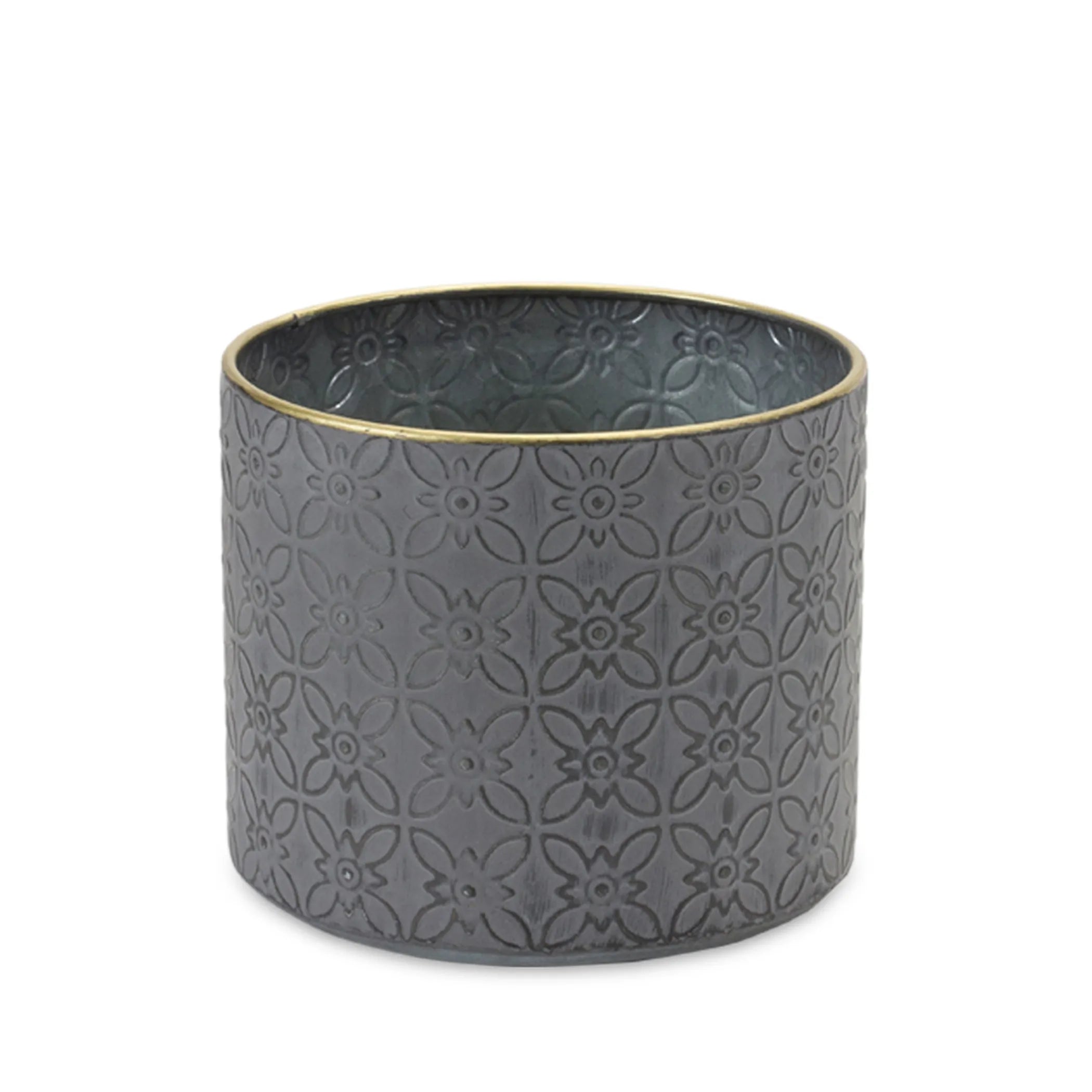 Ornate Geometric Metal Planter