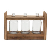 Melrose International Bottle Vases with Wooden Stand
