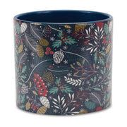 Melrose International Set of 4 Berry & Pine Tree Holiday Planters