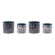 Melrose International Set of 4 Berry & Pine Tree Holiday Planters