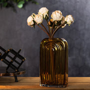 Melrose International Sage Glass Vase with Wood Accent