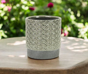 HomeRoots 6-Inch Gray Geometric Ceramic Indoor & Outdoor Planter