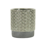 HomeRoots 6-Inch Gray Geometric Ceramic Indoor & Outdoor Planter