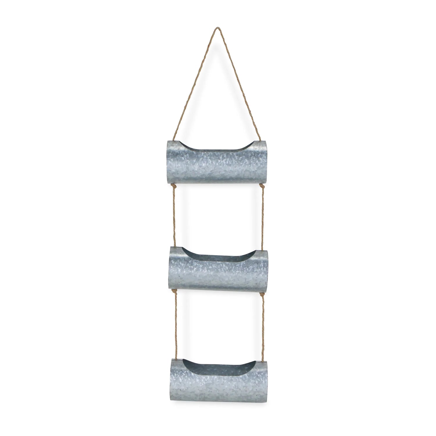 Galvanized Metal Three Tier Hanging Planter