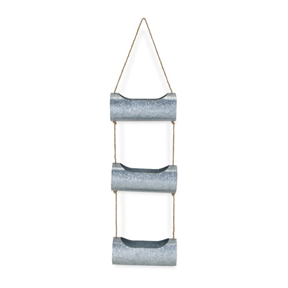 Galvanized Metal Three Tier Hanging Planter