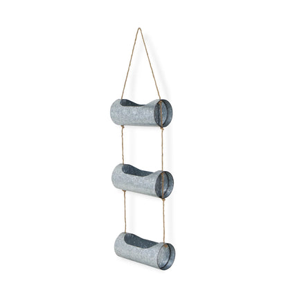 Galvanized Metal Three Tier Hanging Planter