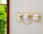 HomeRoots Set of 3 Gold & White Metal Wall Planters – 1
