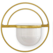 HomeRoots Set of 3 Gold & White Metal Wall Planters