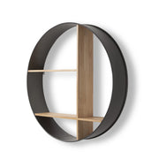 HomeRoots Black & Brown Circular Multi-Tier Wall Shelf – 36"