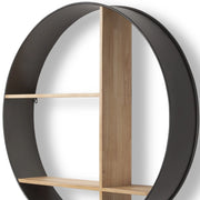 HomeRoots Black & Brown Circular Multi-Tier Wall Shelf – 36"
