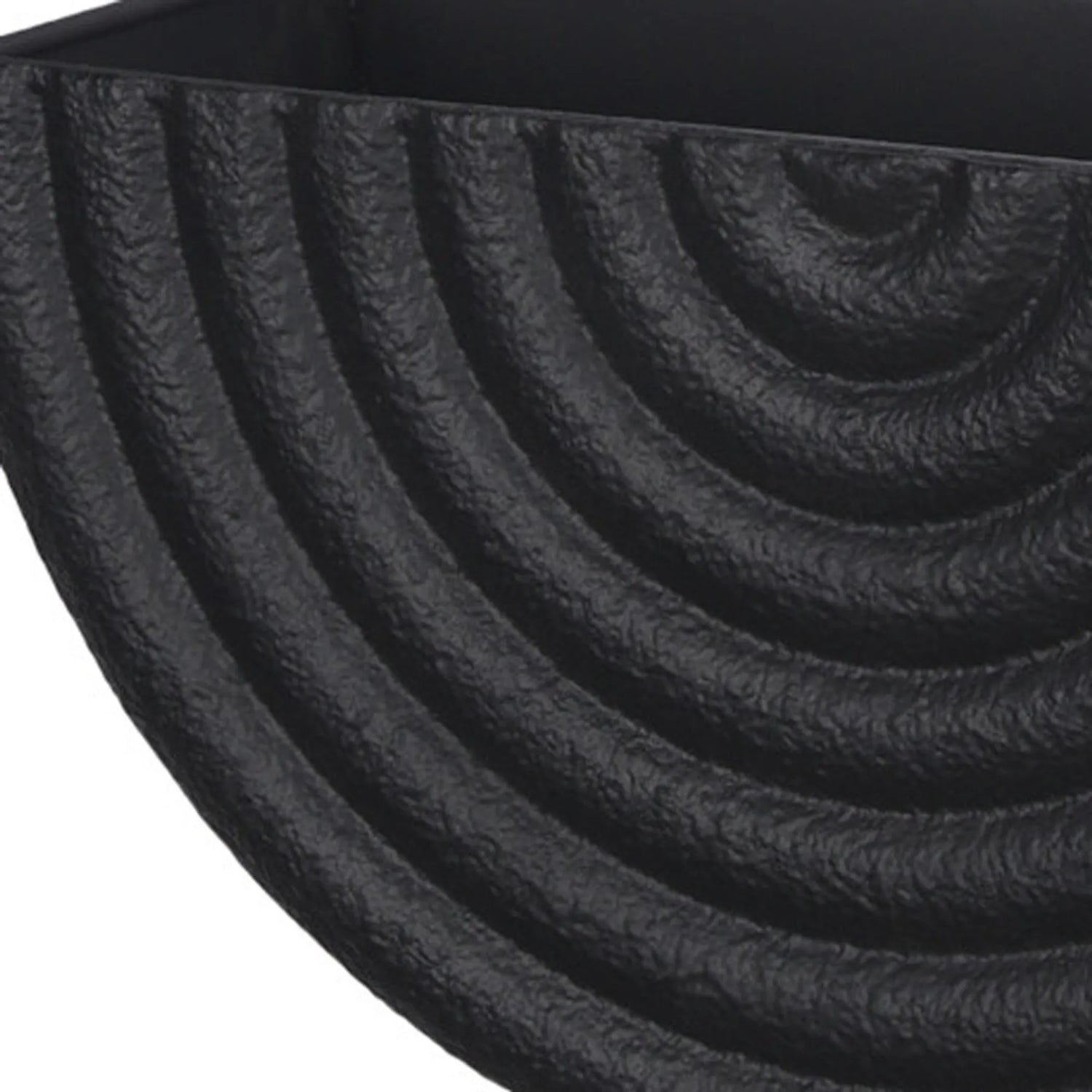 Set of Two Black Metal Geometric Half Moon Wall Planters