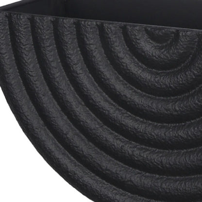 Set of Two Black Metal Geometric Half Moon Wall Planters