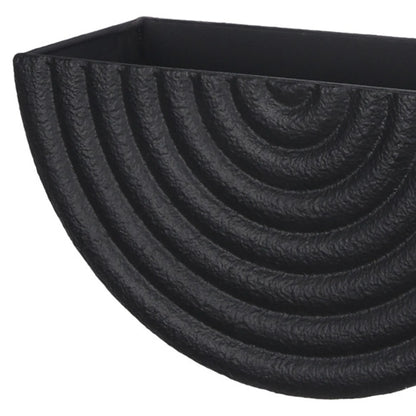 Set of Two Black Metal Geometric Half Moon Wall Planters