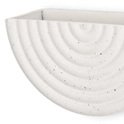 HomeRoots Set of 2 White Metal Geometric Half Moon Wall Planters