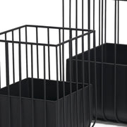 HomeRoots Set of 2 Black Metal Wire Cage Square Indoor Planters