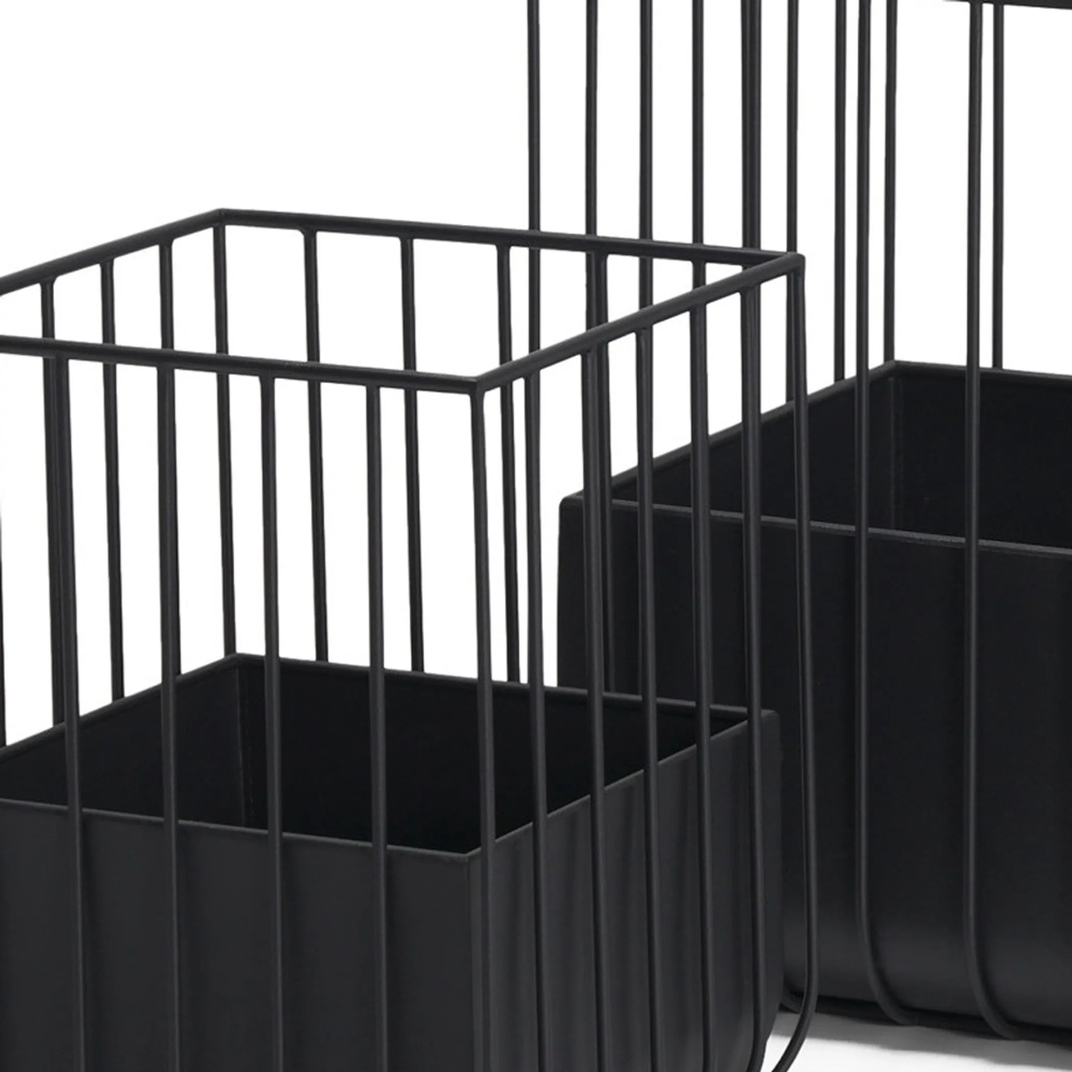 Set of Two  Metal Wire Cage Square Pot Planters