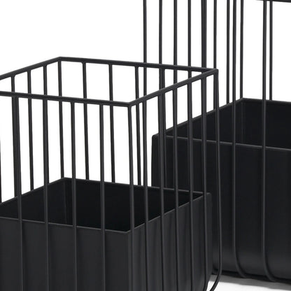 Set of Two  Metal Wire Cage Square Pot Planters
