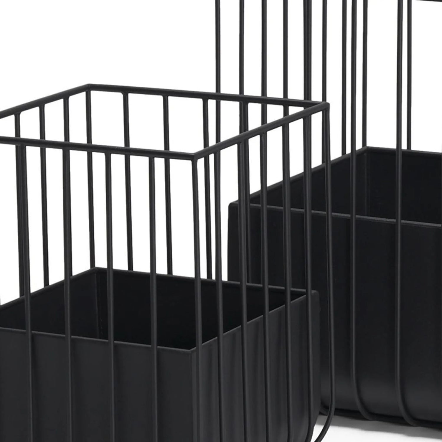 Set of Two  Metal Wire Cage Square Pot Planters