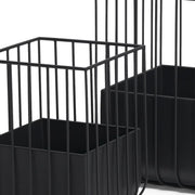 HomeRoots Set of 2 Black Metal Wire Cage Square Indoor Planters