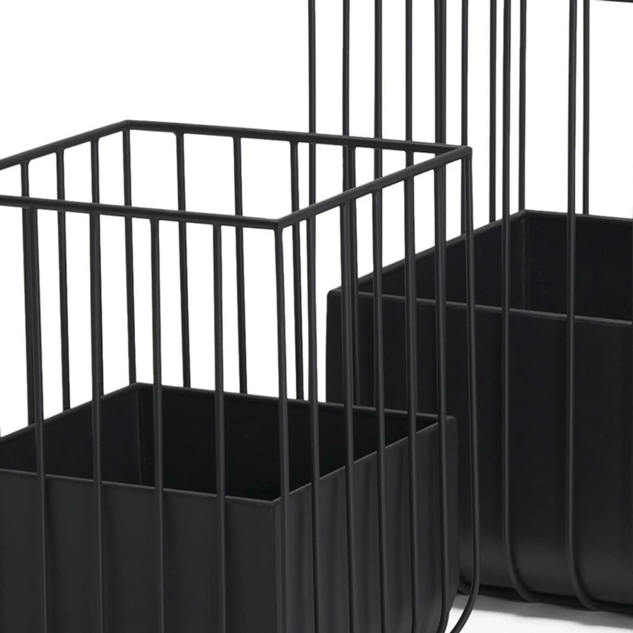 Set of Two  Metal Wire Cage Square Pot Planters