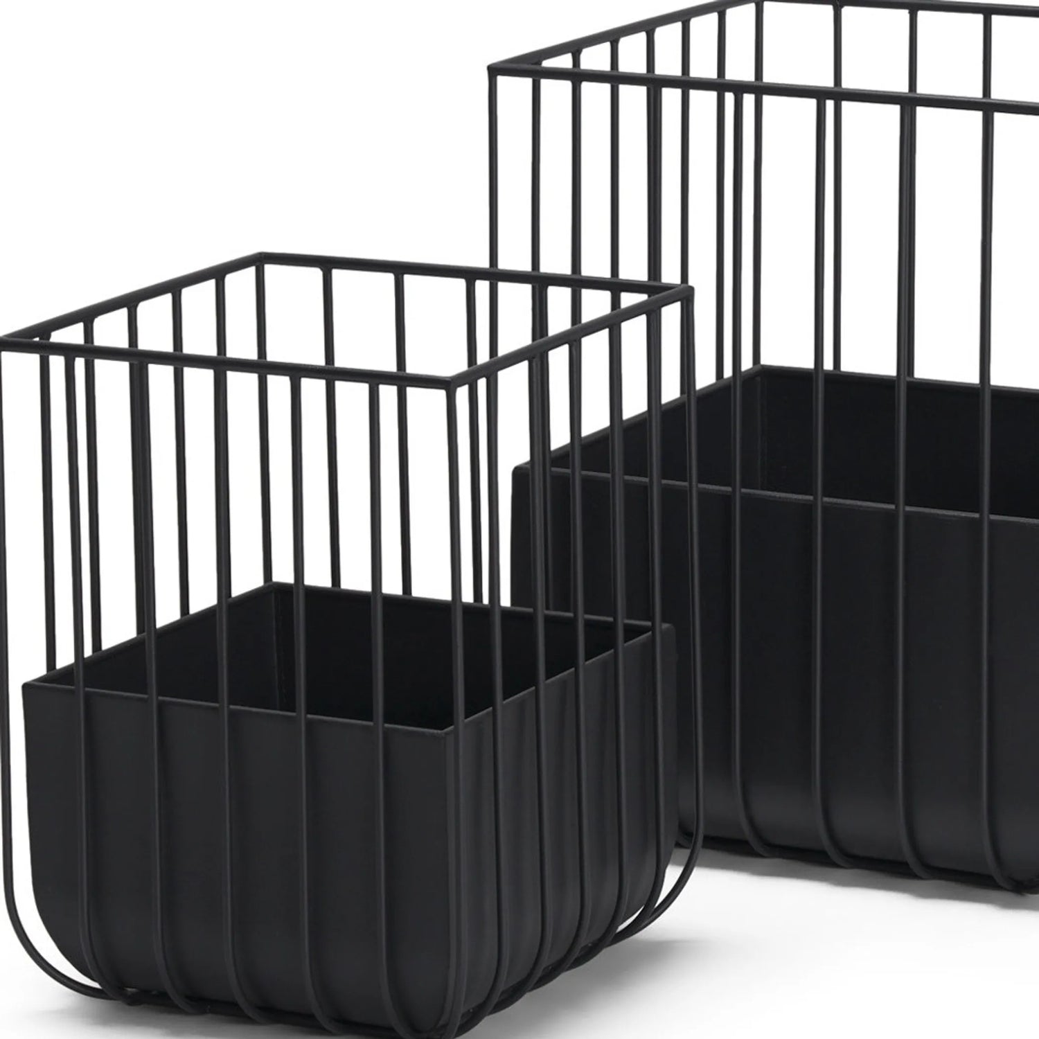 Set of Two  Metal Wire Cage Square Pot Planters