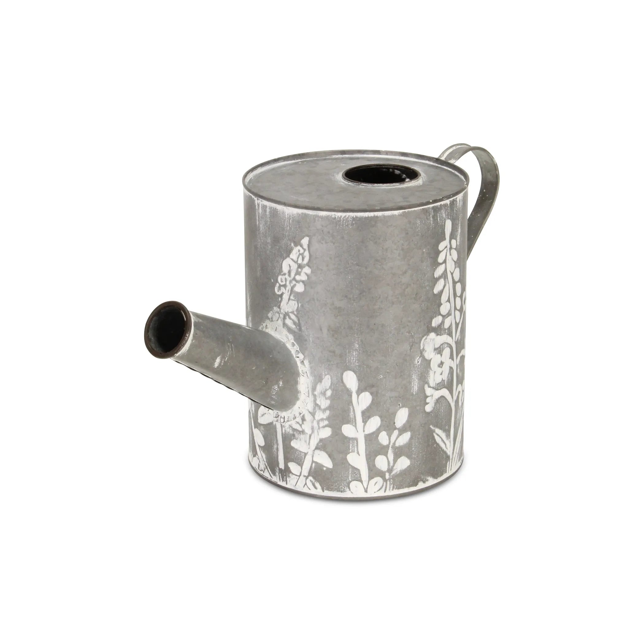 Galvanized Metal Flowers HPainted Decorative Watering Can