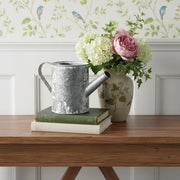 HomeRoots Gray & White Hand-Painted Galvanized Metal Decorative Watering Can