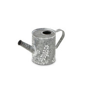 HomeRoots Gray & White Hand-Painted Galvanized Metal Decorative Watering Can