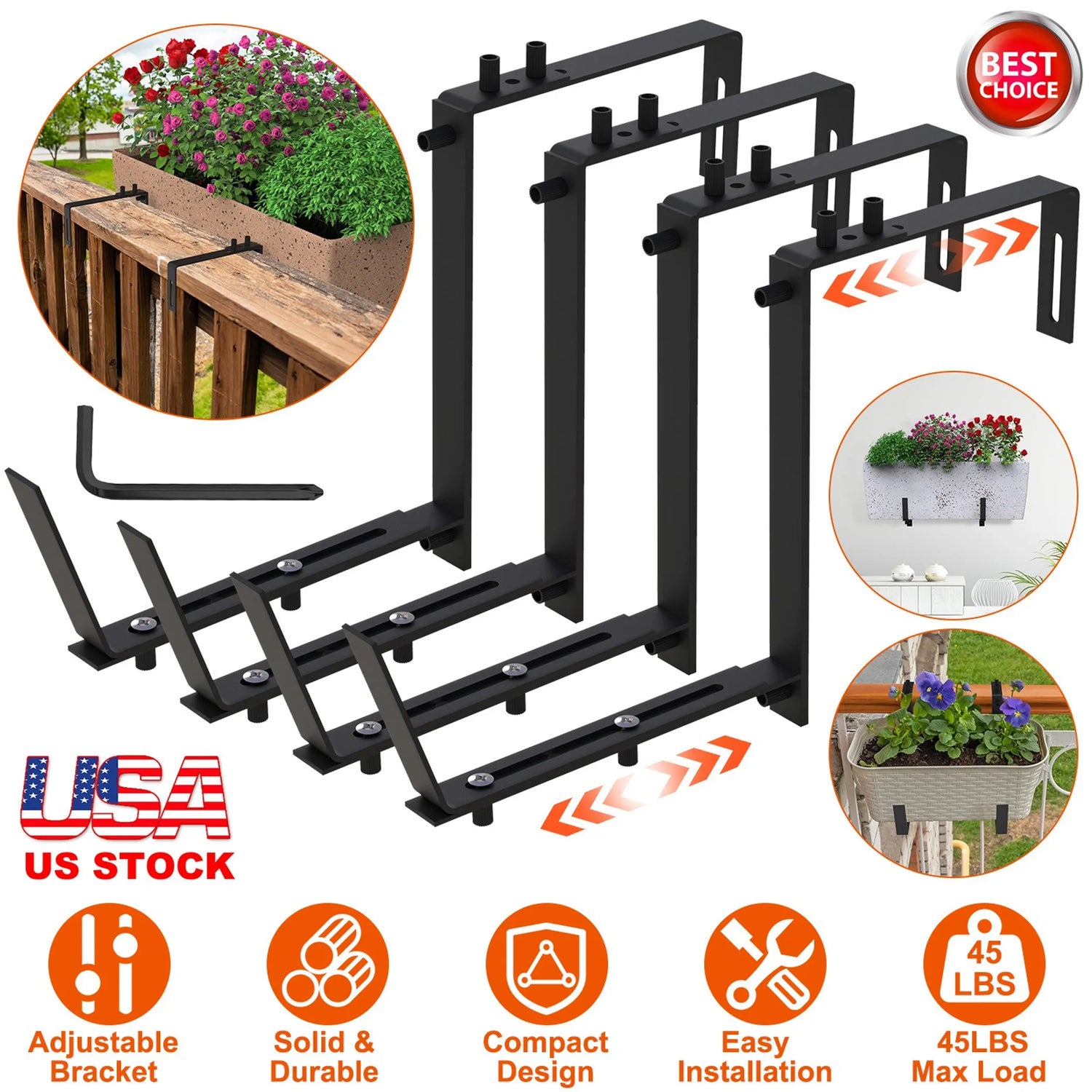 4Pcs Adjustable Planter Box