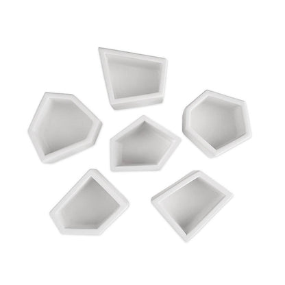 Geometric Cement Planters - 6 Piece Gemstone Set