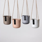 4" Signature Stone Hanging Planter Pot – White Stone