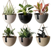 8" Upcycled Hanging Planters – Bamboo Fibre (White)
