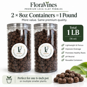 LECA Clay Pebbles for Plants – 1 lb, Two 8 oz Containers