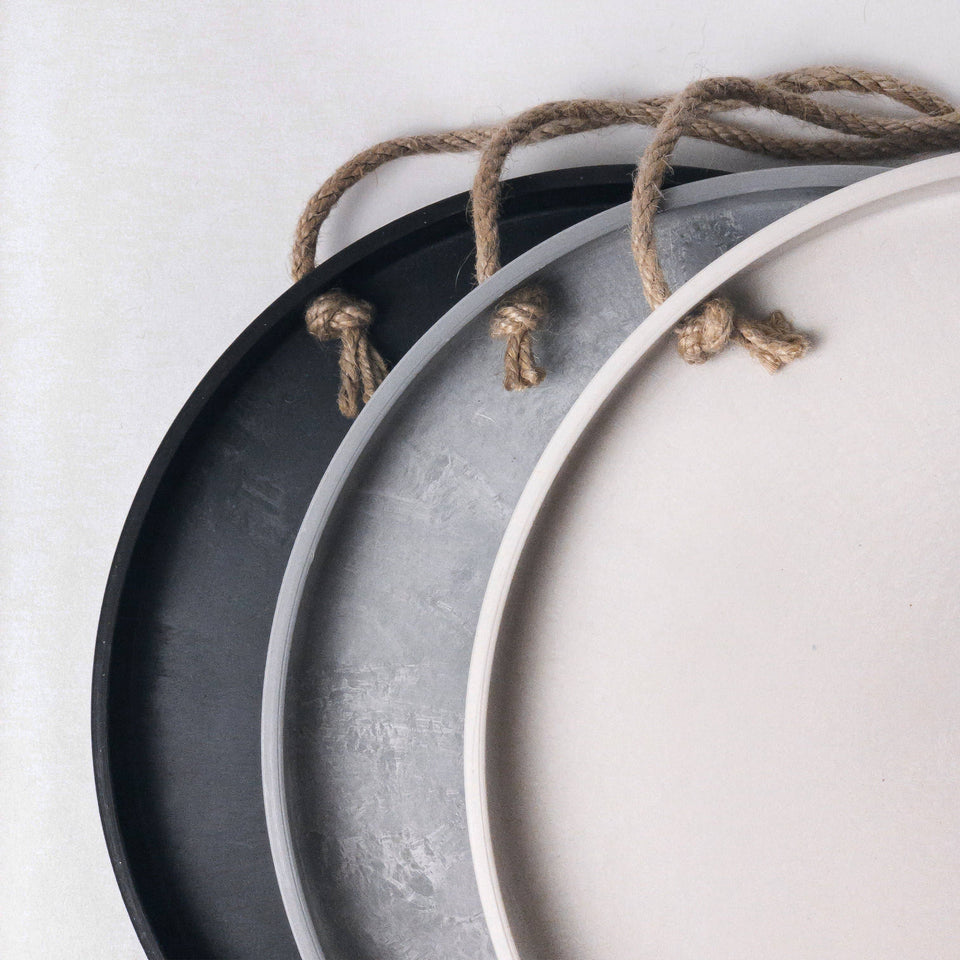 10" Signature Stone Hanging Tray – White Stone