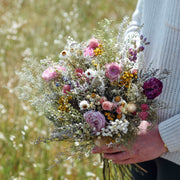 Dried Flower Bouquet with Ranunculus, Yarrow, Daisies & Baby’s Breath