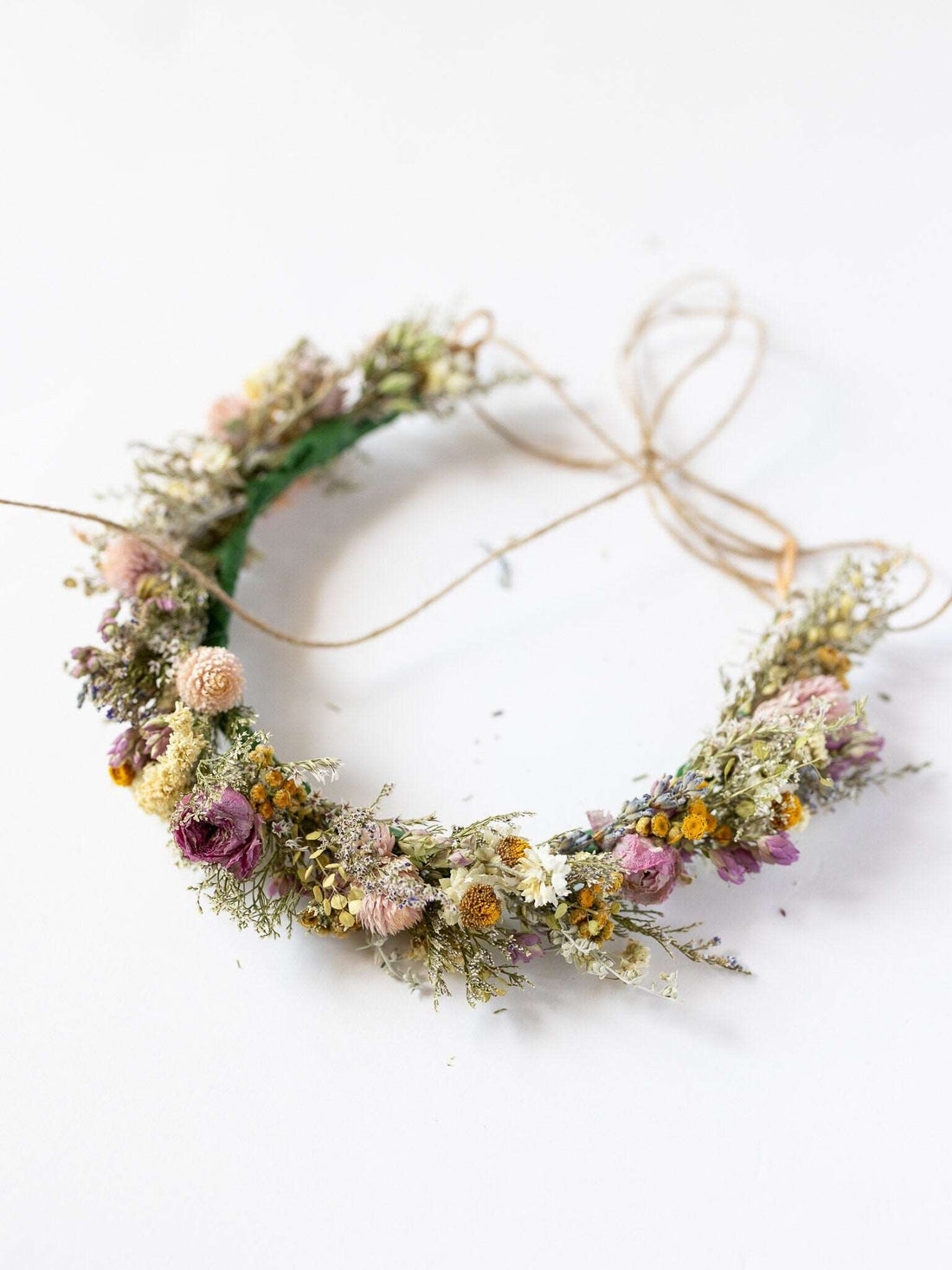 Flower Crown Ranunnculus &amp; Lavender Dried / Dry Flower Wedding, Rustic Boho Brides, Bridesmaid bouquet, Wildflowers Dried bouquet