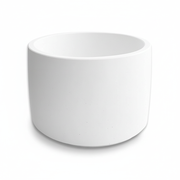 White cylindrical cement planter - clean product photo